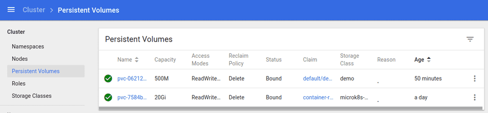 kubernetes persistent volumes