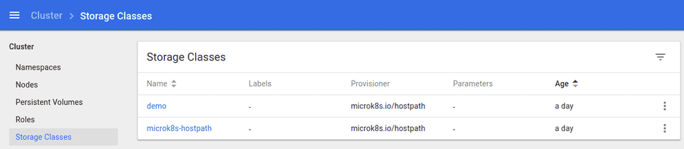 kubenertes storage classes